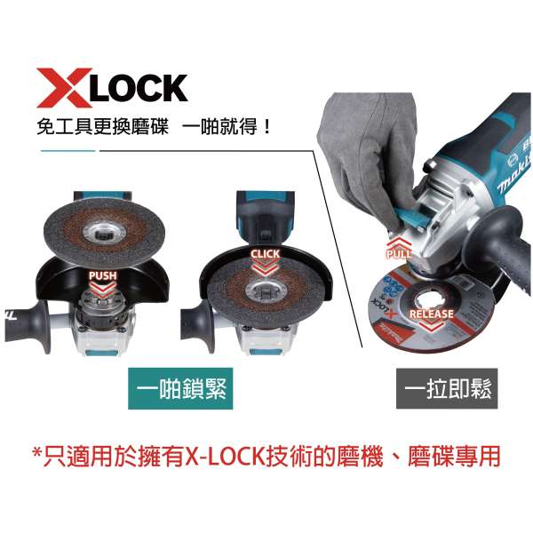 充電式角向磨光機 (4") (X-LOCK) DGA419 10