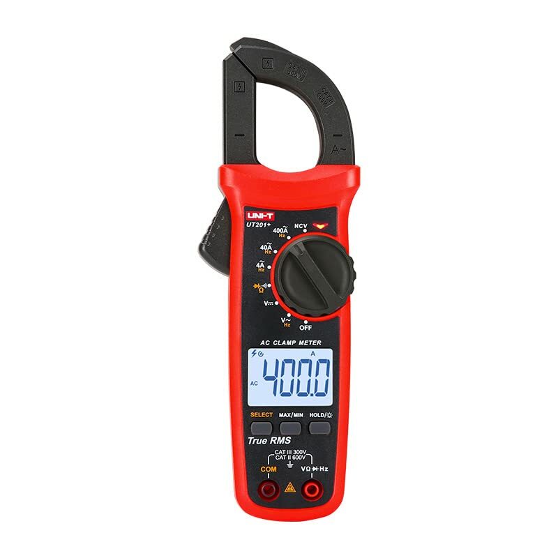 UNI-T UT-201+ 鉗形電流表4000 計數自動量程NCV 測量 AC DC / 電阻 萬用錶 UT201